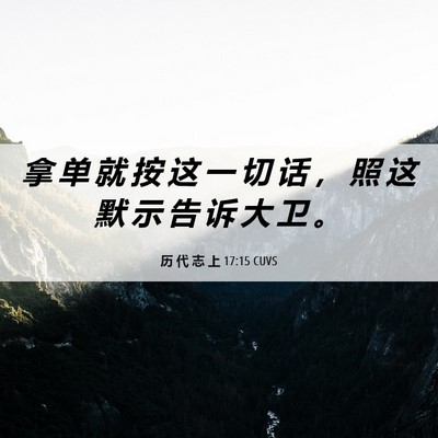 Picture 06 - 历 代 志 上 17:15 CUVS - 拿 单 就 按 这 一 切 话 ， 照 这 默 - Bible Verse Picture