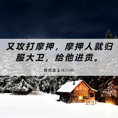 Picture 06 - 历 代 志 上 18:2 CUVS - 又 攻 打 摩 押 ， 摩 押 人 就 归 服 - Bible Verse Picture