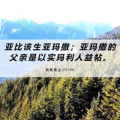 Picture 06 - 历 代 志 上 2:17 CUVS - 亚 比 该 生 亚 玛 撒 ； 亚 玛 撒 的 - Bible Verse Picture