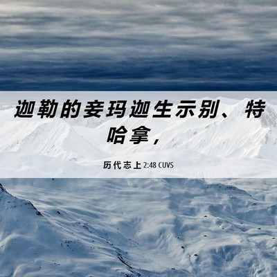 Picture 06 - 历 代 志 上 2:48 CUVS - 迦 勒 的 妾 玛 迦 生 示 别 、 特 哈 - Bible Verse Picture