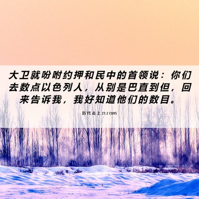 Picture 06 - 历 代 志 上 21:2 CUVS - 大 卫 就 吩 咐 约 押 和 民 中 的 首 - Bible Verse Picture