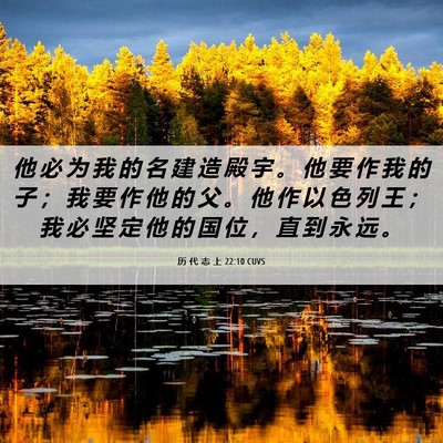 Picture 06 - 历 代 志 上 22:10 CUVS - 他 必 为 我 的 名 建 造 殿 宇 。 他 - Bible Verse Picture