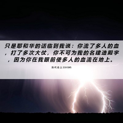 Picture 06 - 历 代 志 上 22:8 CUVS - 只 是 耶 和 华 的 话 临 到 我 说 ： - Bible Verse Picture