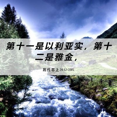 Picture 06 - 历 代 志 上 24:12 CUVS - 第 十 一 是 以 利 亚 实 ， 第 十 二 - Bible Verse Picture