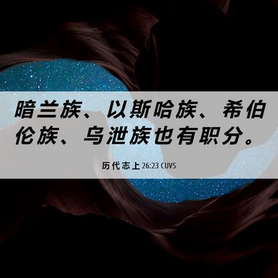 Picture 06 - 历 代 志 上 26:23 CUVS - 暗 兰 族 、 以 斯 哈 族 、 希 伯 伦 - Bible Verse Picture