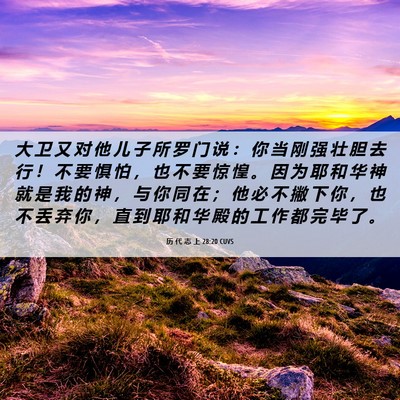 Picture 06 - 历 代 志 上 28:20 CUVS - 大 卫 又 对 他 儿 子 所 罗 门 说 ： - Bible Verse Picture