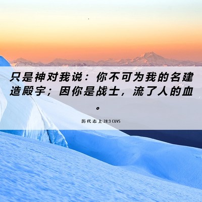 Picture 06 - 历 代 志 上 28:3 CUVS - 只 是 神 对 我 说 ： 你 不 可 为 我 - Bible Verse Picture