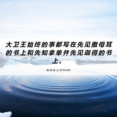 Picture 06 - 历 代 志 上 29:29 CUVS - 大 卫 王 始 终 的 事 都 写 在 先 见 - Bible Verse Picture