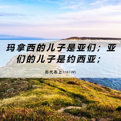 Picture 06 - 历 代 志 上 3:14 CUVS - 玛 拿 西 的 儿 子 是 亚 们 ； 亚 们 - Bible Verse Picture