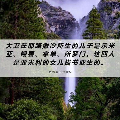 Picture 06 - 历 代 志 上 3:5 CUVS - 大 卫 在 耶 路 撒 冷 所 生 的 儿 子 - Bible Verse Picture