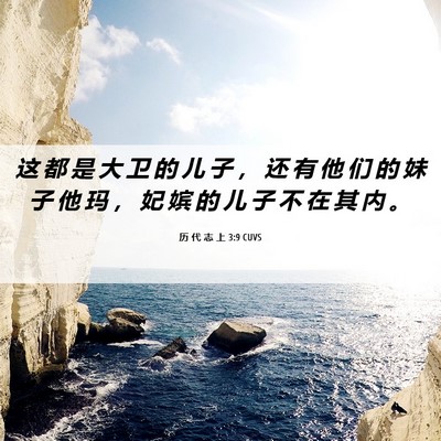 Picture 06 - 历 代 志 上 3:9 CUVS - 这 都 是 大 卫 的 儿 子 ， 还 有 他 - Bible Verse Picture