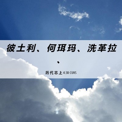 Picture 06 - 历 代 志 上 4:30 CUVS - 彼 土 利 、 何 珥 玛 、 洗 革 拉 - Bible Verse Picture