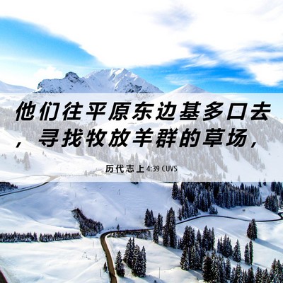 Picture 06 - 历 代 志 上 4:39 CUVS - 他 们 往 平 原 东 边 基 多 口 去 ， - Bible Verse Picture