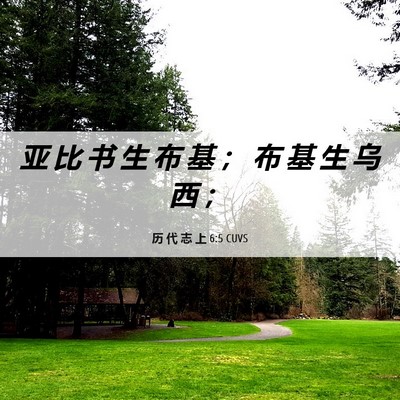 Picture 06 - 历 代 志 上 6:5 CUVS - 亚 比 书 生 布 基 ； 布 基 生 乌 西 - Bible Verse Picture