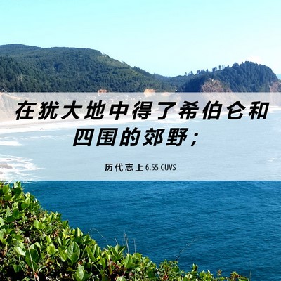 Picture 06 - 历 代 志 上 6:55 CUVS - 在 犹 大 地 中 得 了 希 伯 仑 和 四 - Bible Verse Picture