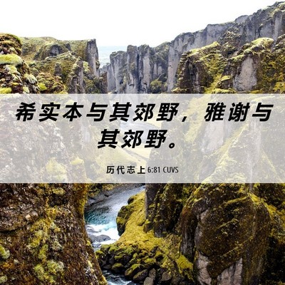 Picture 06 - 历 代 志 上 6:81 CUVS - 希 实 本 与 其 郊 野 ， 雅 谢 与 其 - Bible Verse Picture