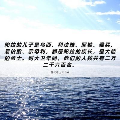 Picture 06 - 历 代 志 上 7:2 CUVS - 陀 拉 的 儿 子 是 乌 西 、 利 法 雅 - Bible Verse Picture