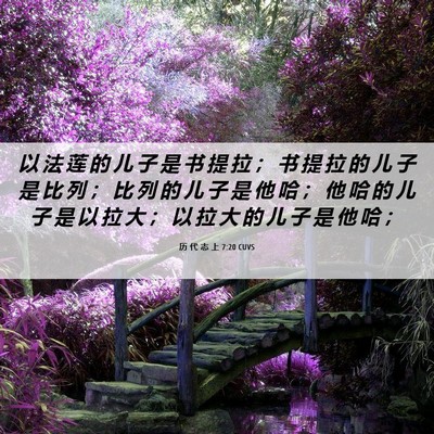 Picture 06 - 历 代 志 上 7:20 CUVS - 以 法 莲 的 儿 子 是 书 提 拉 ； 书 - Bible Verse Picture