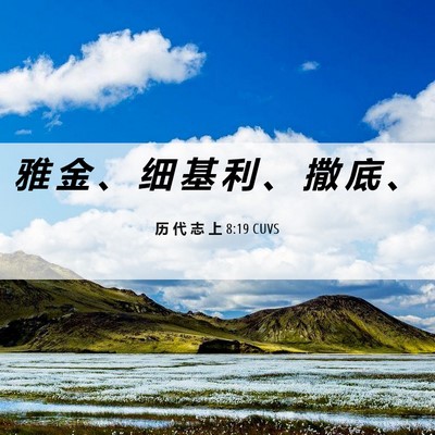 Picture 06 - 历 代 志 上 8:19 CUVS - 雅 金 、 细 基 利 、 撒 底 - Bible Verse Picture