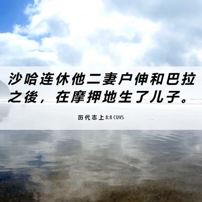 Picture 06 - 历 代 志 上 8:8 CUVS - 沙 哈 连 休 他 二 妻 户 伸 和 巴 拉 - Bible Verse Picture