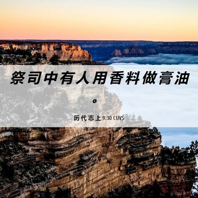 Picture 06 - 历 代 志 上 9:30 CUVS - 祭 司 中 有 人 用 香 料 做 膏 油 - Bible Verse Picture