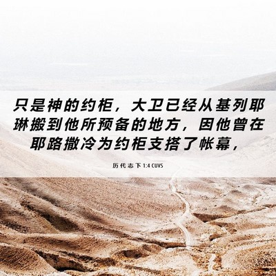Picture 06 - 历 代 志 下 1:4 CUVS - 只 是 神 的 约 柜 ， 大 卫 已 经 从 - Bible Verse Picture