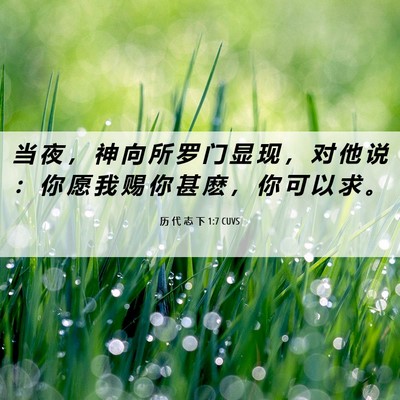 Picture 06 - 历 代 志 下 1:7 CUVS - 当 夜 ， 神 向 所 罗 门 显 现 ， 对 - Bible Verse Picture