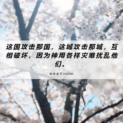 Picture 06 - 历 代 志 下 15:6 CUVS - 这 国 攻 击 那 国 ， 这 城 攻 击 那 - Bible Verse Picture