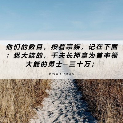 Picture 06 - 历 代 志 下 17:14 CUVS - 他 们 的 数 目 ， 按 着 宗 族 ， 记 - Bible Verse Picture