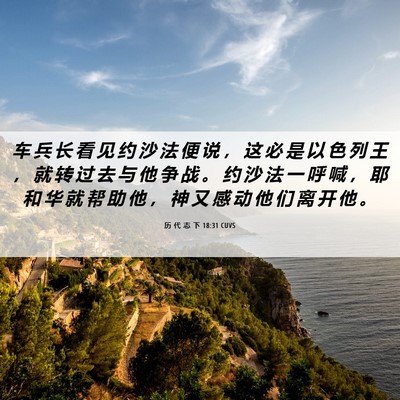 Picture 06 - 历 代 志 下 18:31 CUVS - 车 兵 长 看 见 约 沙 法 便 说 ， 这 - Bible Verse Picture