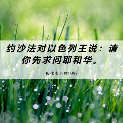 Picture 06 - 历 代 志 下 18:4 CUVS - 约 沙 法 对 以 色 列 王 说 ： 请 你 - Bible Verse Picture