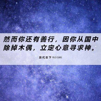 Picture 06 - 历 代 志 下 19:3 CUVS - 然 而 你 还 有 善 行 ， 因 你 从 国 - Bible Verse Picture