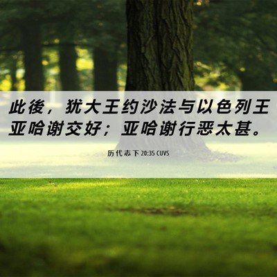Picture 06 - 历 代 志 下 20:35 CUVS - 此 後 ， 犹 大 王 约 沙 法 与 以 色 - Bible Verse Picture