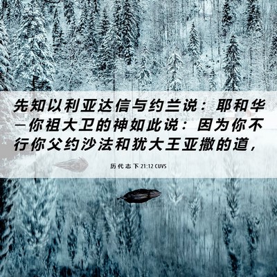 Picture 06 - 历 代 志 下 21:12 CUVS - 先 知 以 利 亚 达 信 与 约 兰 说 ： - Bible Verse Picture