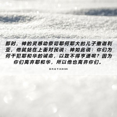 Picture 06 - 历 代 志 下 24:20 CUVS - 那 时 ， 神 的 灵 感 动 祭 司 耶 何 - Bible Verse Picture