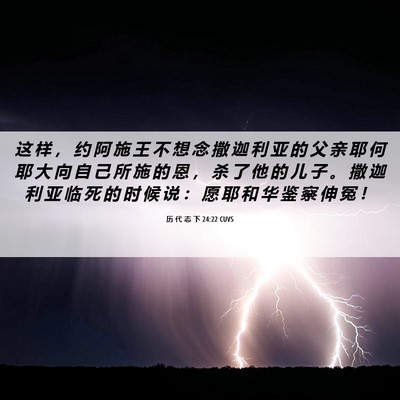 Picture 06 - 历 代 志 下 24:22 CUVS - 这 样 ， 约 阿 施 王 不 想 念 撒 迦 - Bible Verse Picture