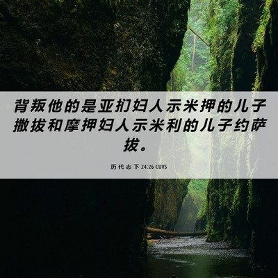 Picture 06 - 历 代 志 下 24:26 CUVS - 背 叛 他 的 是 亚 扪 妇 人 示 米 押 - Bible Verse Picture
