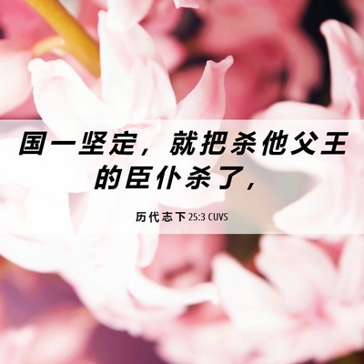 Picture 06 - 历 代 志 下 25:3 CUVS - 国 一 坚 定 ， 就 把 杀 他 父 王 的 - Bible Verse Picture