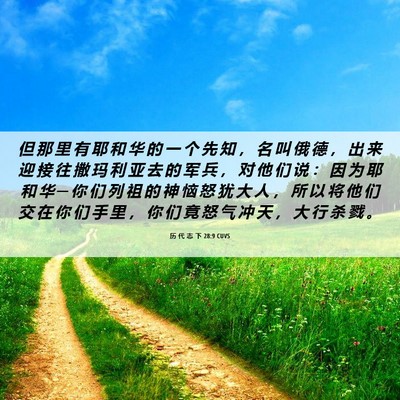 Picture 06 - 历 代 志 下 28:9 CUVS - 但 那 里 有 耶 和 华 的 一 个 先 知 - Bible Verse Picture