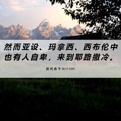 Picture 06 - 历 代 志 下 30:11 CUVS - 然 而 亚 设 、 玛 拿 西 、 西 布 伦 - Bible Verse Picture