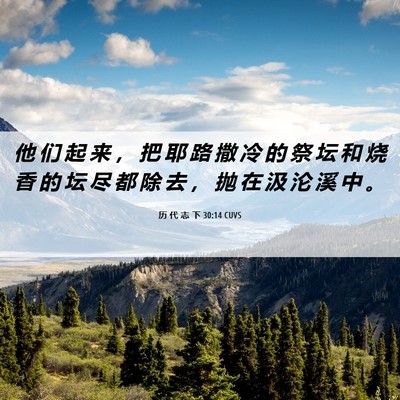 Picture 06 - 历 代 志 下 30:14 CUVS - 他 们 起 来 ， 把 耶 路 撒 冷 的 祭 - Bible Verse Picture