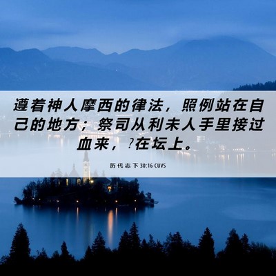 Picture 06 - 历 代 志 下 30:16 CUVS - 遵 着 神 人 摩 西 的 律 法 ， 照 例 - Bible Verse Picture