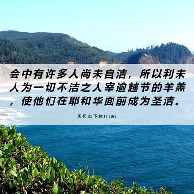 Picture 06 - 历 代 志 下 30:17 CUVS - 会 中 有 许 多 人 尚 未 自 洁 ， 所 - Bible Verse Picture