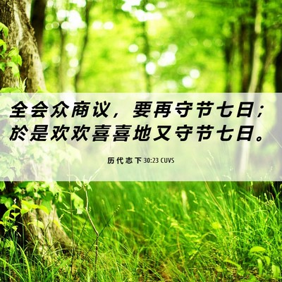 Picture 06 - 历 代 志 下 30:23 CUVS - 全 会 众 商 议 ， 要 再 守 节 七 日 - Bible Verse Picture