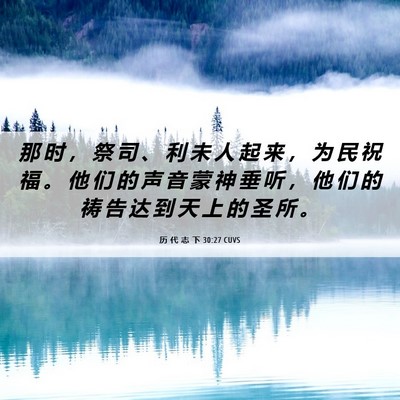 Picture 06 - 历 代 志 下 30:27 CUVS - 那 时 ， 祭 司 、 利 未 人 起 来 ， - Bible Verse Picture