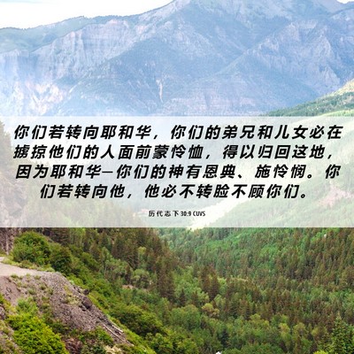 Picture 06 - 历 代 志 下 30:9 CUVS - 你 们 若 转 向 耶 和 华 ， 你 们 的 - Bible Verse Picture