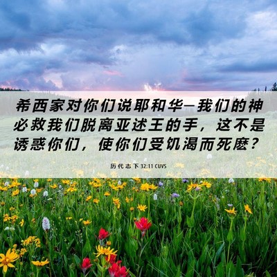 Picture 06 - 历 代 志 下 32:11 CUVS - 希 西 家 对 你 们 说 耶 和 华 ─ 我 - Bible Verse Picture