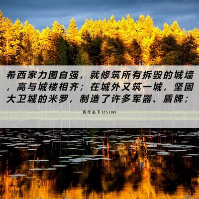 Picture 06 - 历 代 志 下 32:5 CUVS - 希 西 家 力 图 自 强 ， 就 修 筑 所 - Bible Verse Picture