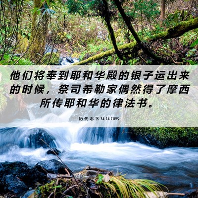 Picture 06 - 历 代 志 下 34:14 CUVS - 他 们 将 奉 到 耶 和 华 殿 的 银 子 - Bible Verse Picture