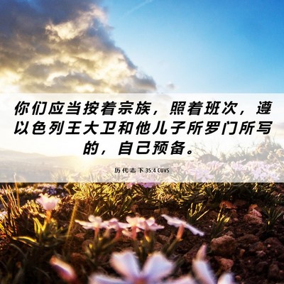 Picture 06 - 历 代 志 下 35:4 CUVS - 你 们 应 当 按 着 宗 族 ， 照 着 班 - Bible Verse Picture